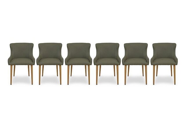 Riga Set of 6 Upholstered Dining Chairs - Green