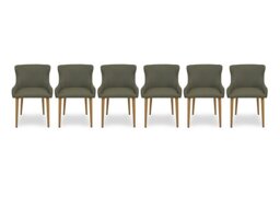 Riga Set of 6 Upholstered Dining Chairs - Green