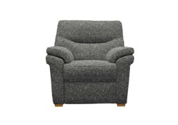 G Plan - Seattle Fabric Armchair with Wooden Feet - Remco Slate