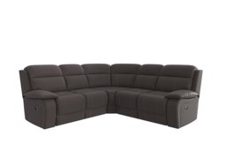 Moreno Fabric Manual Recliner Corner Sofa - Dark Grey