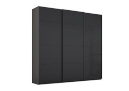 Rauch - Formes Glass 3 Door Sliding Wardrobe - Graphite/Basalt Front