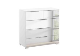 Rauch - Rio 80cm 5 Drawer Chest - Alpine White Carc/Mirror - Bedroom Furniture
