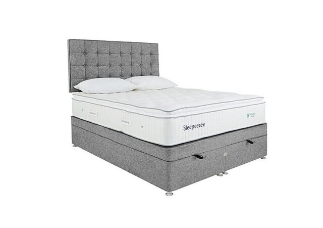 Sleepeezee - Natural Touch 2000 Pillowtop End Ottoman Divan Set - Double - Tweed Grey