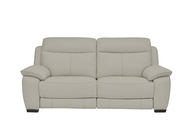 World of Leather - Starlight Express 3 Seater BV Leather Manual Recliner Sofa - Silver Grey