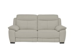 World of Leather - Starlight Express 3 Seater Leather Manual Recliner Sofa - Silver Grey