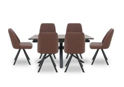 Jupiter Pop Up Extending Dining Table and 6 Swivel Chairs