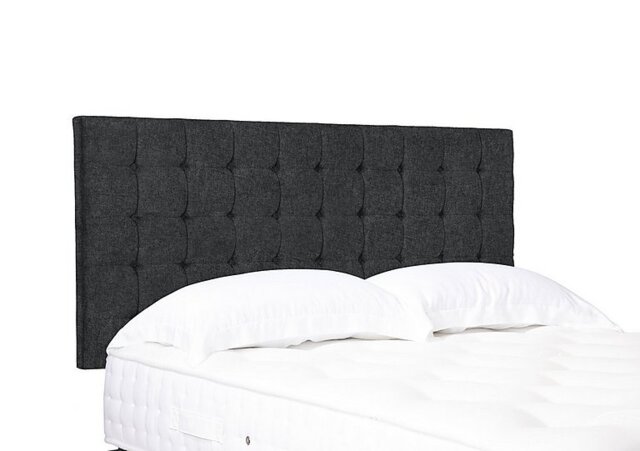 Artisan Collection Dot Standard Strutted Headboard - Small Double - Tweed Charcoal