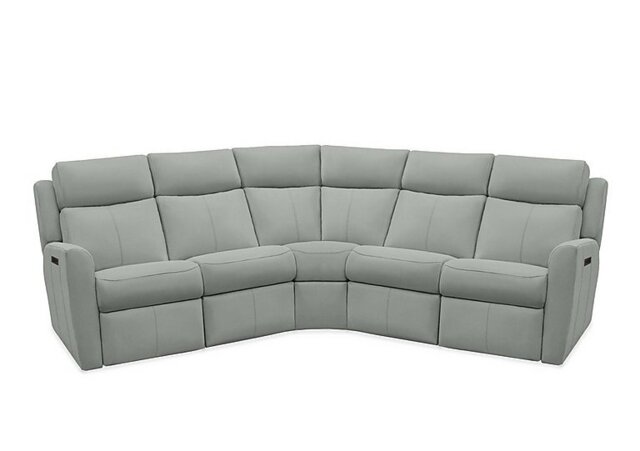 G Plan - Wren Large Leather Power Recliner Corner Sofa with Power Headrests and Power Lumbar - Cambridge Grey