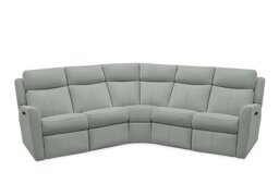 G Plan - Wren Large Leather Power Recliner Corner Sofa with Power Headrests and Power Lumbar - Cambridge Grey