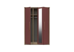 London Bedrooms - Chelsea 3 Door Bifold Wardrobe with Mirror Door and Gold Handles