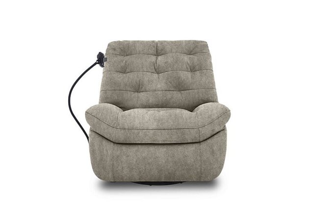 Ozzy Fabric Swivel Power Recliner Chair with Phone Holder - Mink