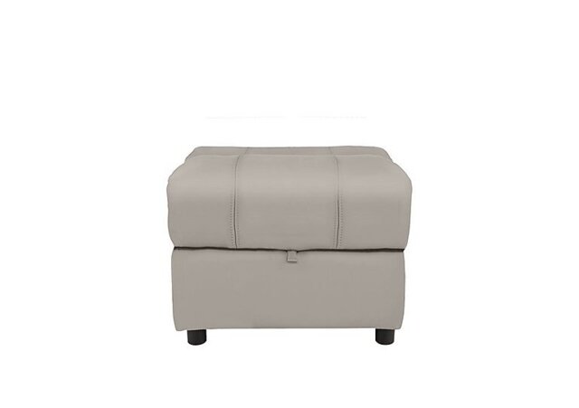 World of Leather - Moreno Leather Storage Footstool - Silver Grey