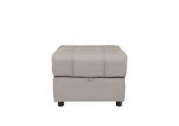 World of Leather - Moreno Leather Storage Footstool - Silver Grey