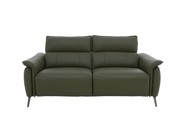 Jude Leather 3 Seater Recliner Sofa with Headrests and Power Lumbar - Oslo Pine