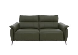 Jude Leather 3 Seater Recliner Sofa with Headrests and Power Lumbar - Oslo Pine