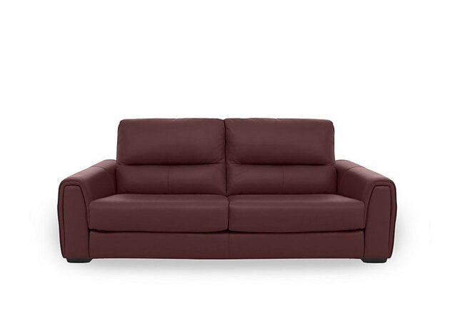 World of Leather - Flex NC Leather 3 Seater Sofa Bed with Storage Arms - NC Deep Red