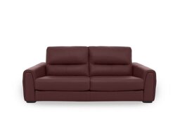 World of Leather - Flex NC Leather 3 Seater Sofa Bed with Storage Arms - NC Deep Red