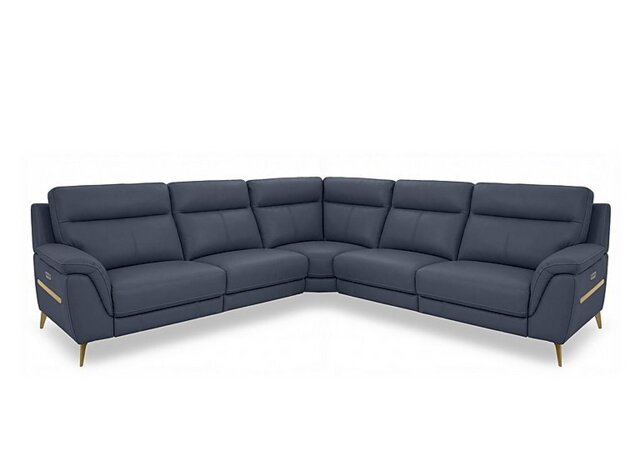 World of Leather - Eclipse Large Leather Power Recliner Corner Sofa with Power Headrests