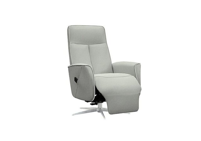 G Plan - Maribo Fabric Lift and Rise Power Recliner Chair with Power Headrest and Chrome Base - Stingray Charcoal
