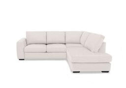 Dinky Leather Right Hand Facing Corner Chaise End Sofa - Cotton Cat - Sofas and Armchairs - In Time for Christmas