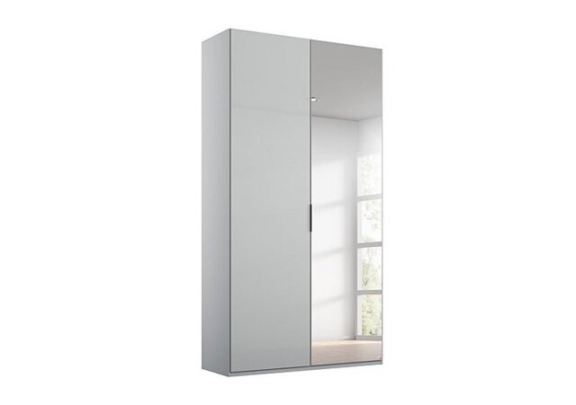 Rauch - Formes Glass 2 Door Hinged Wardrobe with 1 Mirror - Silk Grey/Silk Grey Front