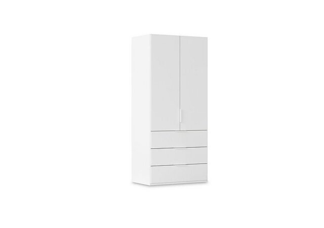 Rauch - Haven 101cm 2 Door Combi Wardrobe with Décor Doors - Alpine White