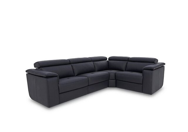 Nicoletti - Canto Small Leather Corner Sofa - Torello Blu