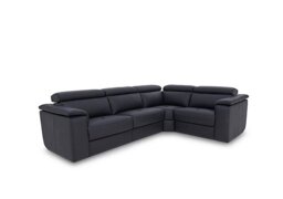 Nicoletti - Canto Small Leather Corner Sofa - Torello Blu