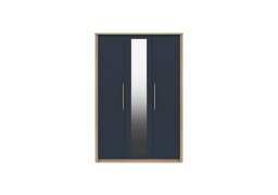 London Bedrooms - Chelsea 3 Door Wardrobe With Mirror Door and Gold Handles - Royal Blue