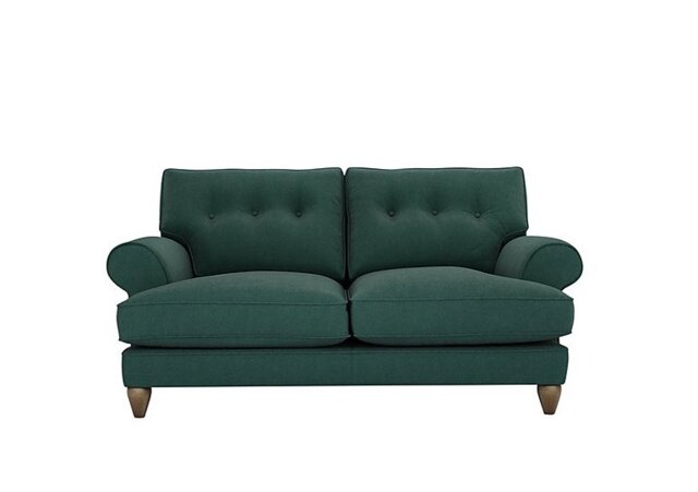 The Lounge Co. - Bronwyn 2.5 Seater Fabric Classic Back Sofa With Vintage Oak Feet - Curly Kale