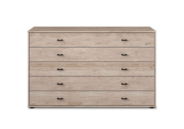 Wiemann - Dallas 141cm 5 Drawer Chest - Holm Oak