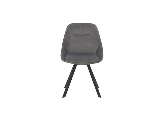 Arctic Swivel Fabric Dining Chair - Light Grey Velvet