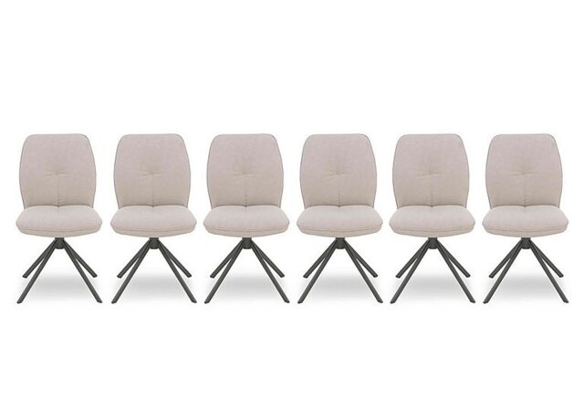 Perla Set of 6 Faux Leather Swivel Dining Chairs - In Time for Christmas