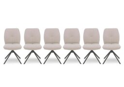 Perla Set of 6 Faux Leather Swivel Dining Chairs