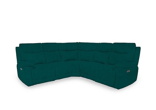 Sloane Fabric Large Power Recliner Corner Sofa with Power Headrests - Opulence Teal