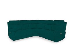 Sloane Fabric Large Power Recliner Corner Sofa with Power Headrests - Opulence Teal