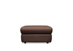 G Plan - Thornbury Leather Storage Footstool - Capri Oak