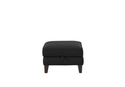 Ideal Home - Brondby Leather Storage Footstool - Classic Black