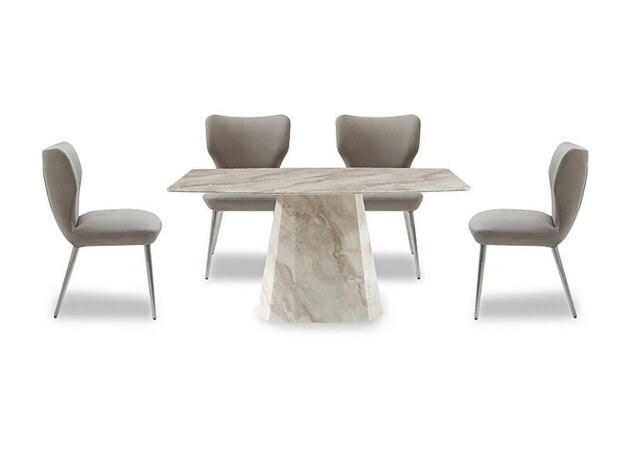 Elegante Dining Table and 4 Chairs - 150-cm - Taupe