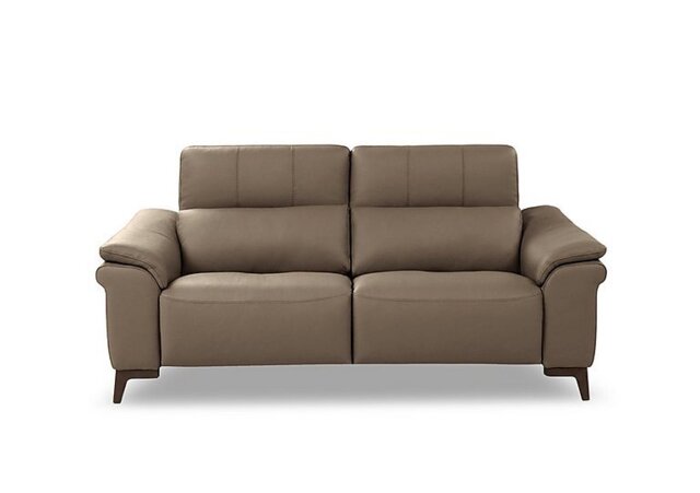 Nicoletti - Marconi 2 Seater Leather Recliner Sofa with Headrests and Power Lumbar - Torello Taupe