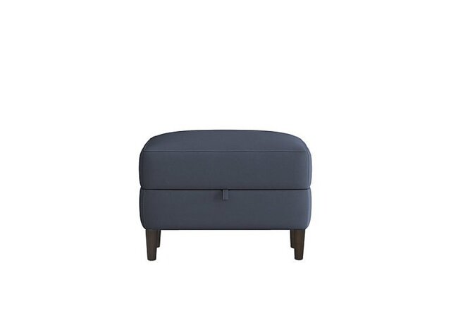 World of Leather - Uno NC Leather Storage Footstool - NC Ocean Blue
