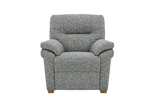G Plan - Seattle Fabric Armchair with Wooden Feet - Remco Light Grey