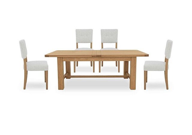 Furnitureland - Augusta Large Rectangular Extending Dining Table and 4 Open Back Upholstered Chairs