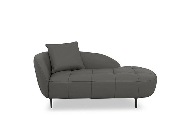 World of Leather - Bridgerton NC Leather Chaise - Charcoal Grey