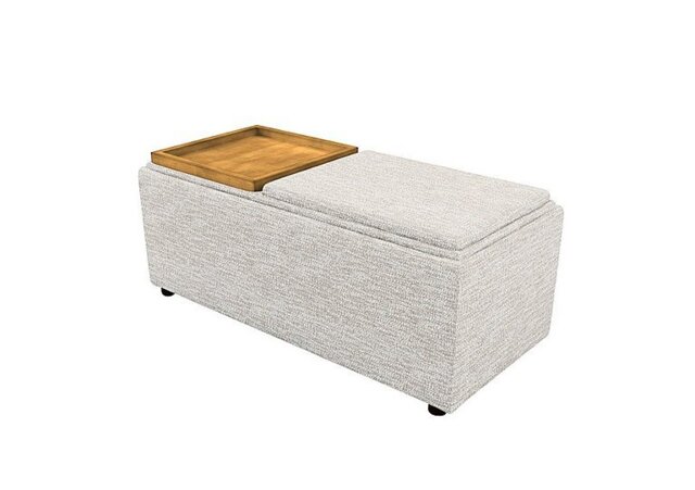 G Plan - Fabric Storage Bench Tray Stool - Rush Cream