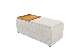 G Plan - Fabric Storage Bench Tray Stool - Rush Cream