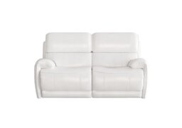 World of Leather - Link 2 Seater BV Leather Power Recliner Sofa with Power Headrests - BV Star White