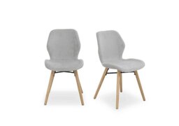 Stockholm Pair of Upholstered Dining Chairs - Light Oak