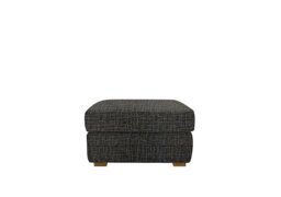 G Plan - Seattle Fabric Storage Footstool with Wooden Feet - Victoria Slate