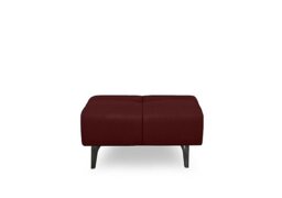 Ideal Home - Sienna Leather Large Footstool - Montana Ruby